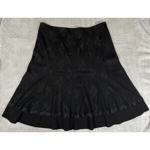 Vintage Mermaid Sz 14 Black Lace Whimsigoth Fairy Witchy Worthington Midi Skirt